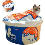 ZHUIYIWIN Katzenhöhle, Katzenbetten, Katzenhaus, Kuschelhöhle für Katzen, Bequemer Katzenschlafplatz für Katzen Kätzchen Welpen, Plüsch Katzenhaus Indoor für Katzen Kätzchen (Blau Orange, L)