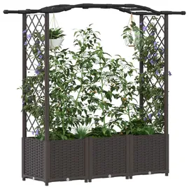 vidaXL Hochbeet mit Rankgitter und Dach 164 x 40 x 142 cm Braun