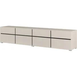OTTO home Cross Lowboard 225 cm Braun Aluminium/Kunststoff/Metall/Melamin/Holzwerkstoff
