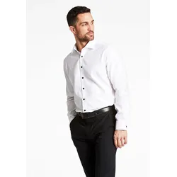 Businesshemd LINDBERGH "Lindbergh Business-Casual-Hemd", Herren, Gr. L, Normalgrößen, weiß, Oberstoff: 100% Baumwolle, Langarm, Hemden