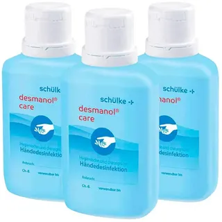 Schülke desmanol® care | Alkoholische Händedesinfektion | 3 x 100 ml Kittelflasche