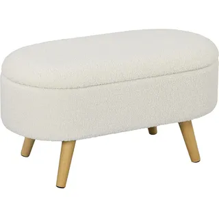 Homcom Sitzbank Weiß, Kunststoff, 82x45x41 cm, Esszimmer, Bänke, Sitzbänke