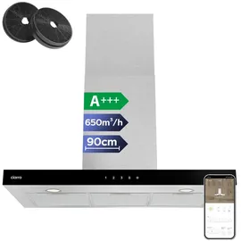 Ciarra Dunstabzugshaube 90cm A+++ 650 m3/h Wandhaube WIFI APP Touch Control VMS9102