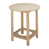 Wellhome - Runder Ausziehtisch Buche strukturlackiert ohne Lack 100x100x75 cm