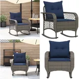 Vidaxl - Garten-schaukelstuhl Mit Kissen Grau Poly Rattan