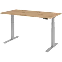 Bümö Schreibtisch elektrisch Asteiche / Silber