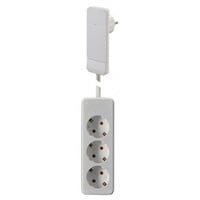 Bachmann Smart Plug, Winkel-Flachstecker mit Hebel, 3-fach, 1.6m, weiß