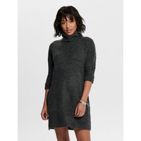 ONLY Damen Strickkleid Loose Fit Longsleeve Knit Kleid mit Langen Ärmeln ONLJANA Rollkragen Dress Pullover, Farben:Dunkelgrau, Größe:XL