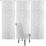 Home Fashion 88634-101 | 3er-Set SCHIEBEGARDINEN | Jacquard, Farbe: weiß, Maße: 3X 245x57 cm