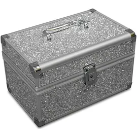 MARELIDA MARELIDA® Schmuckkoffer Schmuckkästchen mit Glitzer-Optik | Premium Schmink-Beauty-Koffer - klappbaren Fächer | Edel in Form & Design
