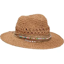 LOEVENICH Fedora mit Perlen-Besatz, Camel, 1