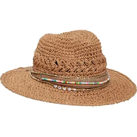 LOEVENICH Fedora mit Perlen-Besatz, Camel, 1
