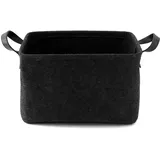 YUENA CARE S,L Aufbewahrungskorb mit Zwei Henkeln Filz Korb für Spielzeug Bücher Zeitschriften Dunkelgrau