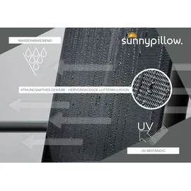 sunnypillow Sonnenliege 150 x 60 x 30 cm Anthrazit
