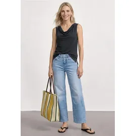 STREET ONE Silk-Look Top Schwarz 34