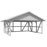 SKANHOLZ Skan Holz Carport Schwarzwald m. Dachschalung u. Rückwand 684 x 600 cm Weiß