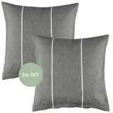 Esprit Renforcé Kissenbezüge und Bettwäsche HARPLINES Anthrazit - Gr.: 40x40 cm 2er Pack Baumwolle 2teilig - farblich passend zur