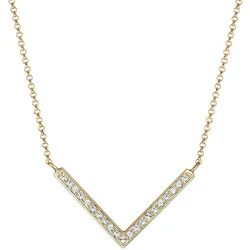 Elli V-Kette Kristalle 925 Silber goldfarben Damen 