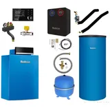 Buderus GB212 Logaplus Gas-Brennwert Heizungspaket K61 mit nebenstehendem Warmwasserspeicher SU160, Regelgerät & Zubehör - 22 kW - 7739610444
