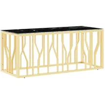 vidaXL Golden Gold Edelstahl und Glas 110 x 45 x 45 cm