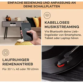 Auna Plattenspieler für Schallplatten, Plattenspieler mit Lautsprecher, MP3, , USB, Schallplattenspieler mit Bluetooth & Fernbedienung,... - Schwarz