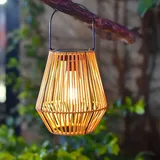 Solar Laterne Außen Solar Rattan Weben Hängende Solarleuchten Laterne Licht Garten IP65 Wasserdicht Dekorative Licht Atmosphäre Solarbeleuchtung für Dekoration Garten Weg Terrasse