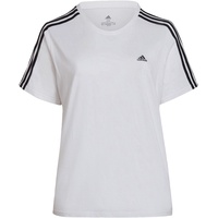 adidas Adidas, Loungewear Essentials Slim 3-Stripes, T-Shirt, Weiß Schwarz, 1X,