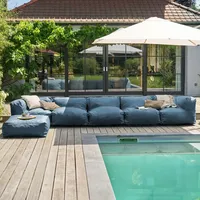 Oviala Business 6-Sitzer-Ecksofa mit modularem Aufbau pacific blau