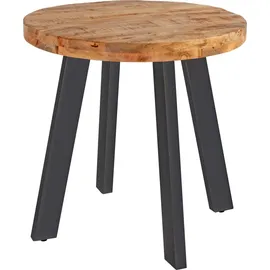 sam möbel gmbh Esszimmertisch rund 100 cm Mangoholz naturfarben schwarz Adelina - Hellbraun