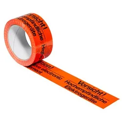 SUPRA Warnklebeband Vorsicht! Hochempfindliche Elektrogeräte leuchtorange 50,0 mm x 66,0 m 1 Rolle