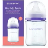 Lansinoh Glas Babyflasche mit NaturalWave Sauger Gr. S 160 ml