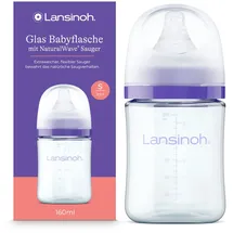 Lansinoh Glas Babyflasche mit NaturalWave Sauger Gr. S 160 ml