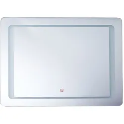 Badspiegel mit LED-Beleuchtung rechteckig 80 x 60 cm WASSY