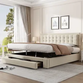 stilvora Polsterbett 160 x 200 cm Beige