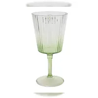 Decoris Weinglas 18cm Kunststoff - Weinkelch mit Rillen Trinkgeschirr Gläser Rotweinglas Weißweinglas Cocktailglas Aperitifglas Trinkglas Transparent Grün