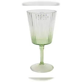 Decoris Weinglas 18cm Kunststoff - Weinkelch mit Rillen Trinkgeschirr Gläser Rotweinglas Weißweinglas Cocktailglas Aperitifglas Trinkglas Transparent Grün