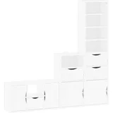 vidaXL Wohnwand mit Stauraum ODDA Weiß Massivholz Kiefer