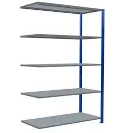 Schulte Lagertechnik Schulte Anbauregal Steckregal MULTIplus150 2000 x 1300 x 600 mm 5 Fachböden Kreuzstrebe RAL 5010 enzianblau/verzinkt
