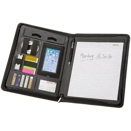 GENIE München A4 Schreibmappe grau, Nylon schwarz