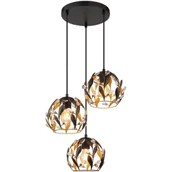 Pendelleuchte Hängelampe Deckenleuchte Wohnzimmerlampe Gold Kristalle Metall