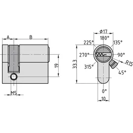 BASI Profilhalbzylinder 10/45 mm Halbzylinder