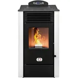 STUFE A PELLET ITALIA Alaska 9 KW 5 Sterne | Pelletöfen mit Belüftung Effizienz 92% Heizt 80m2 Autonomie 20 Sdt. 5-Sterne-Zertifiziert Programmierbar 5 Geschwindigkeiten und Kräfte 24M Garantie Weiß