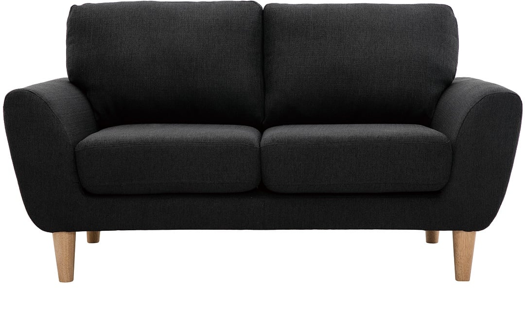 2-Sitzer Sofa mit Stoffbezug in dunkelgrauer ALICE
