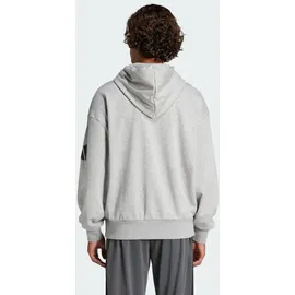 adidas Essentials Loose Fit 3 Bar Logo French Terry Kapuzenpullover Medium Grey Heather / Black M