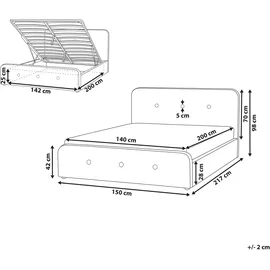 Beliani Beliani, Bett, Rennes 140 x 200 cm