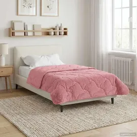 vidaXL Sommerdecke Rosa 140 x 220 cm Mikrofaser und Teddy-Fleece