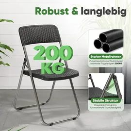 Sekey Campingstuhl 4er Set Schwarz