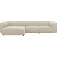 W.Schillig Ecksofa »around-the-block«, mit eleganter Biese, mit Federkern, Breite 341 cm grau