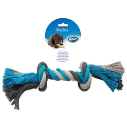 DUVO+ Spielknochen Hundespielzeug Knot Baumwolle grau/blau, Maße: 37 cm