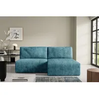 Intenso Modular Cord Ecksofa mit Schlaffunktion BERGE, Blau - Blau